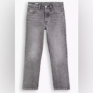 Levi 501 original denim cropped women’s jeans in black/gray wash W26 L28